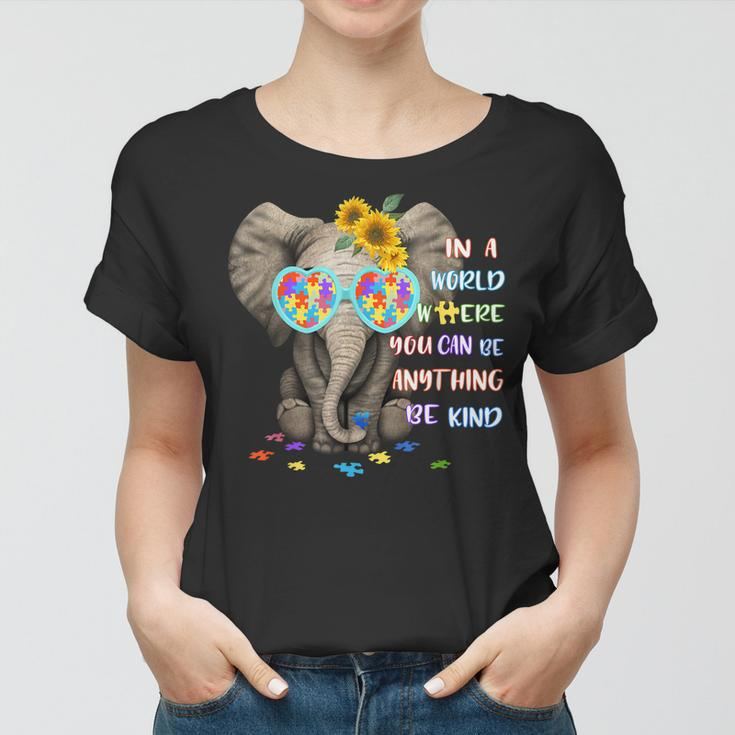 Elephant Autism Be Kind Autism Awareness Girls Boys Women T-shirt