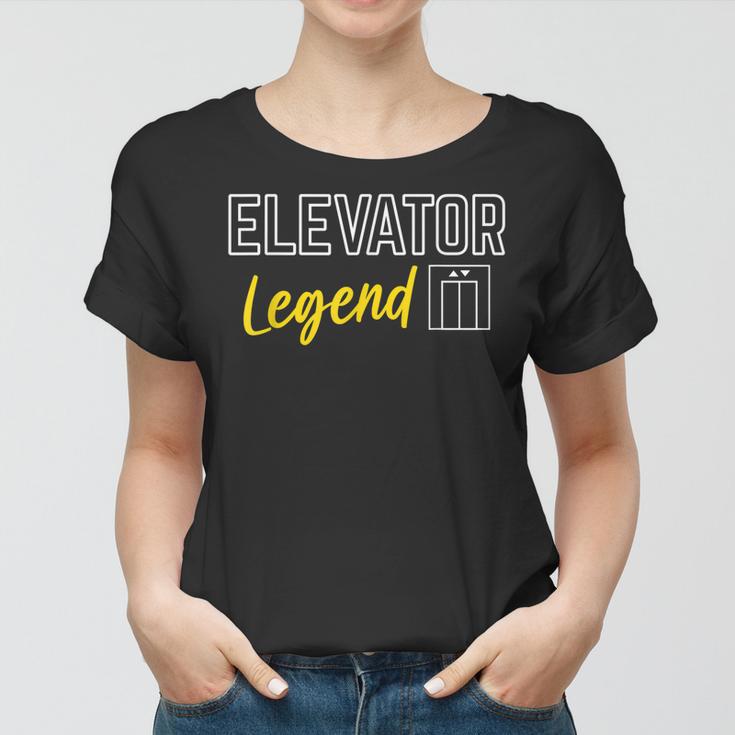 Elevator Legend Aufzug Techniker Frauen Tshirt