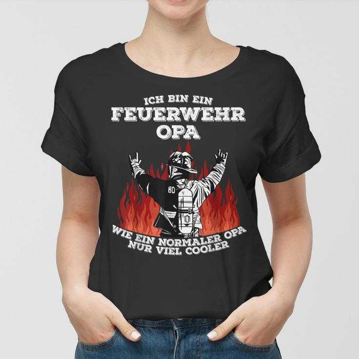 Feuerwehr Opa Cooler Opa Feuerwehrmann Frauen Tshirt