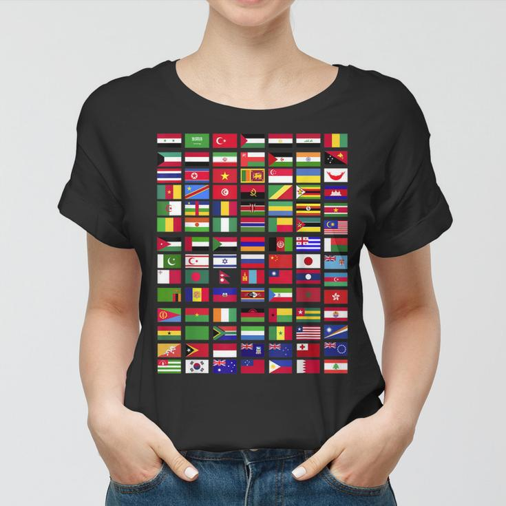Flaggen Der Welt Spruch Geschenk Reisen Weltreise Geschenkid Frauen Tshirt