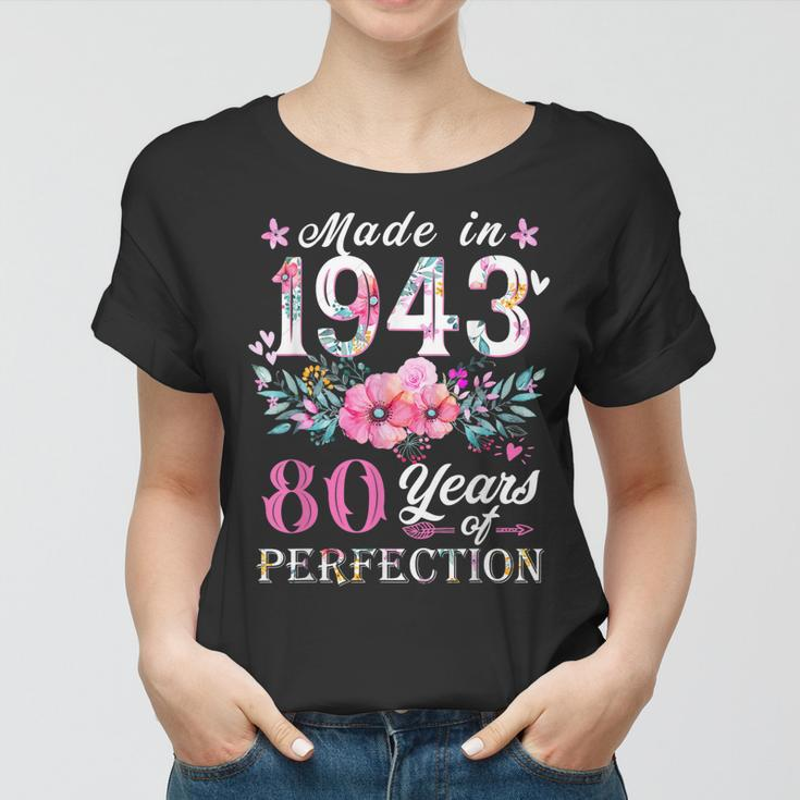 Floral 80Th Birthday Gift Ideas For Women Best Of 1943 Women T-shirt