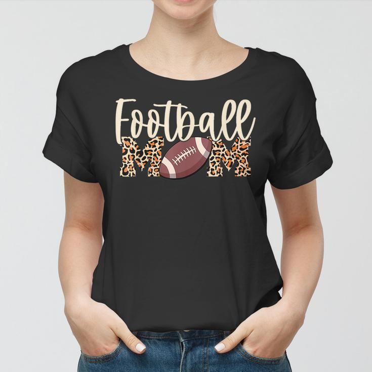 Football Mom Leopard Print Gift For Womens Women T-shirt