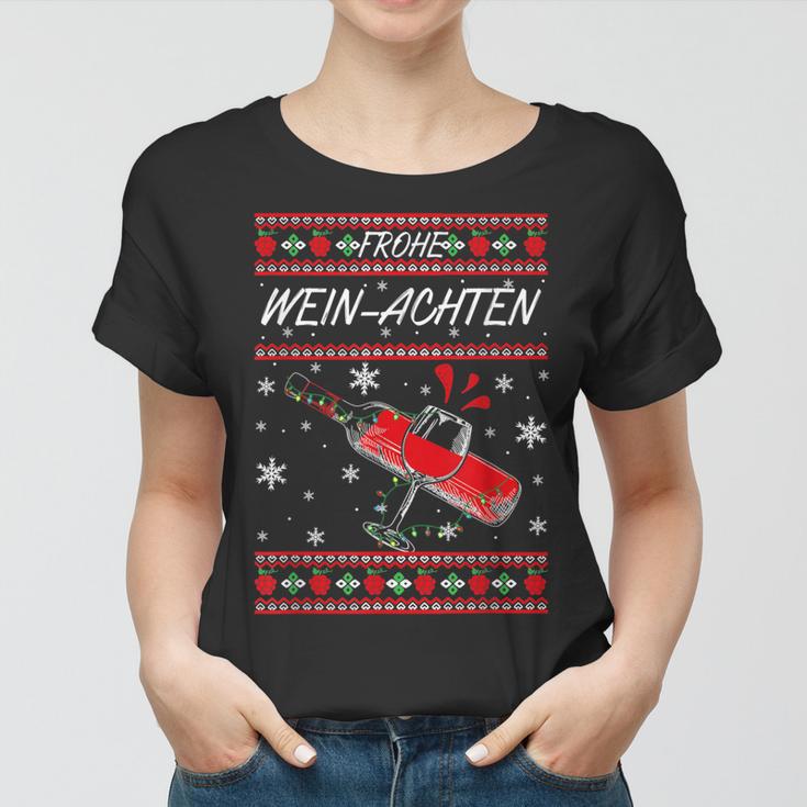 Frohe Wein-Achten Rotwein Liebhaber Weihnachts Glühwein Wein Frauen Tshirt