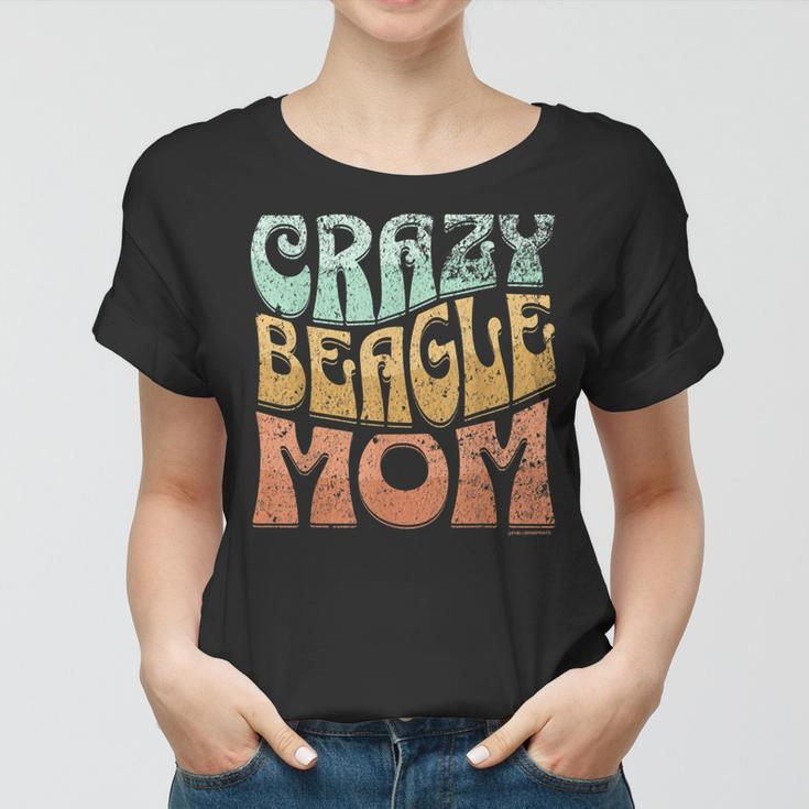 Funny Crazy Beagle Mom Retro Vintage Top For Beagle Lovers Women T-shirt