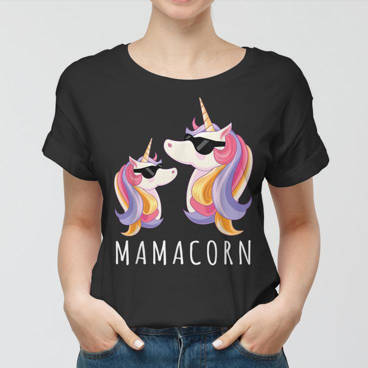 Funny Mamacorn Gift Mama Unicorn Mom And Baby Christmas Women T-shirt