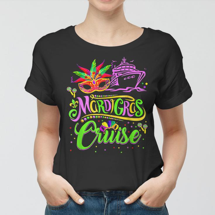 Funny Mardi Gras Cruise Cruising Mask Cruise Ship Carnival Women T-shirt