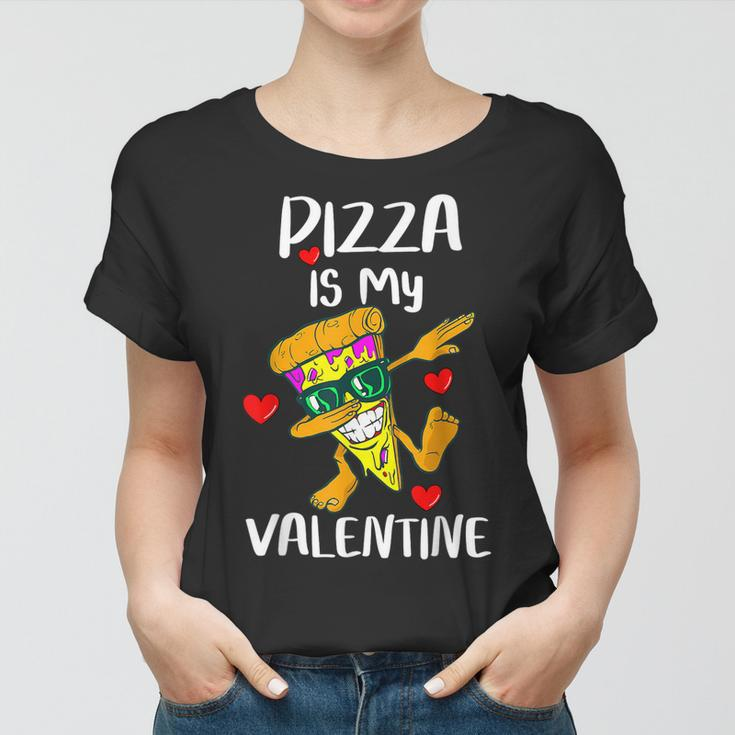 Funny Pizza Is My Valentine Cute Hearts Valentines Day Women T-shirt