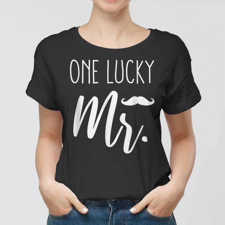 Funny St Patricks Day Couples Matching One Lucky Mr Women T-shirt