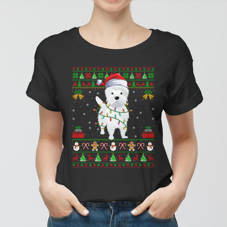 Funny Westie Dog Lover Xmas Santa Ugly Westie Christmas Gift Women T-shirt