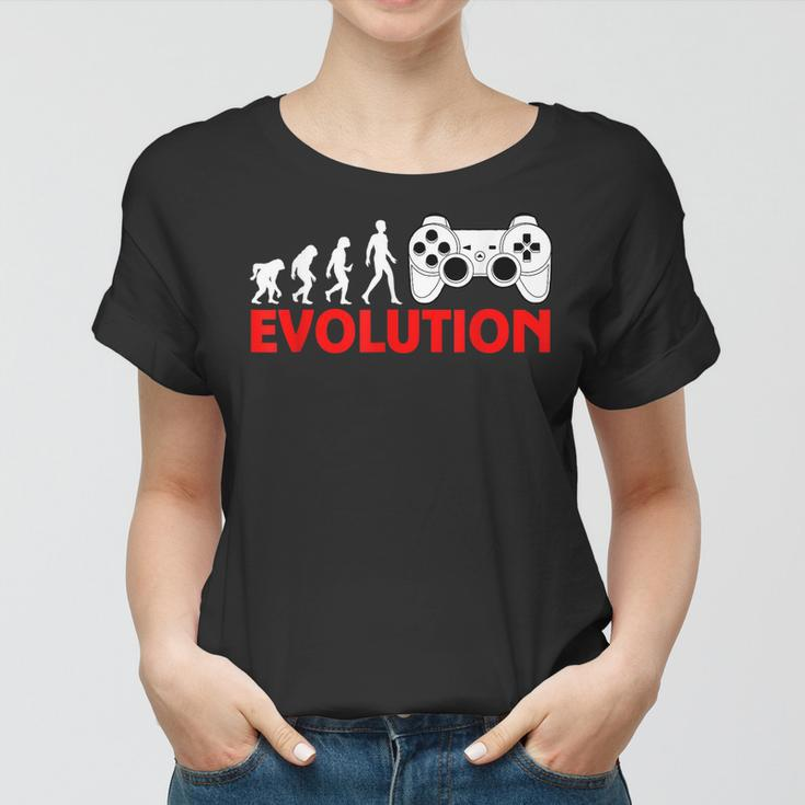 Gaming Zocken Konsole Evolution Gamer Geschenk Frauen Tshirt