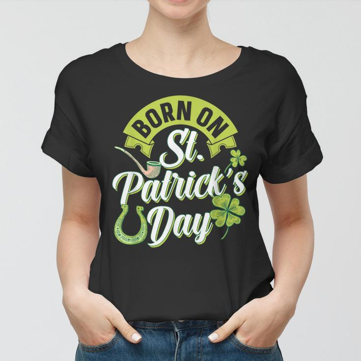 Geboren Am St Patricks Day St Patricks Day Geburtstag Ire Frauen Tshirt