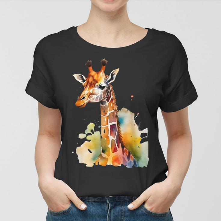 Giraffe Watercolor Women T-shirt
