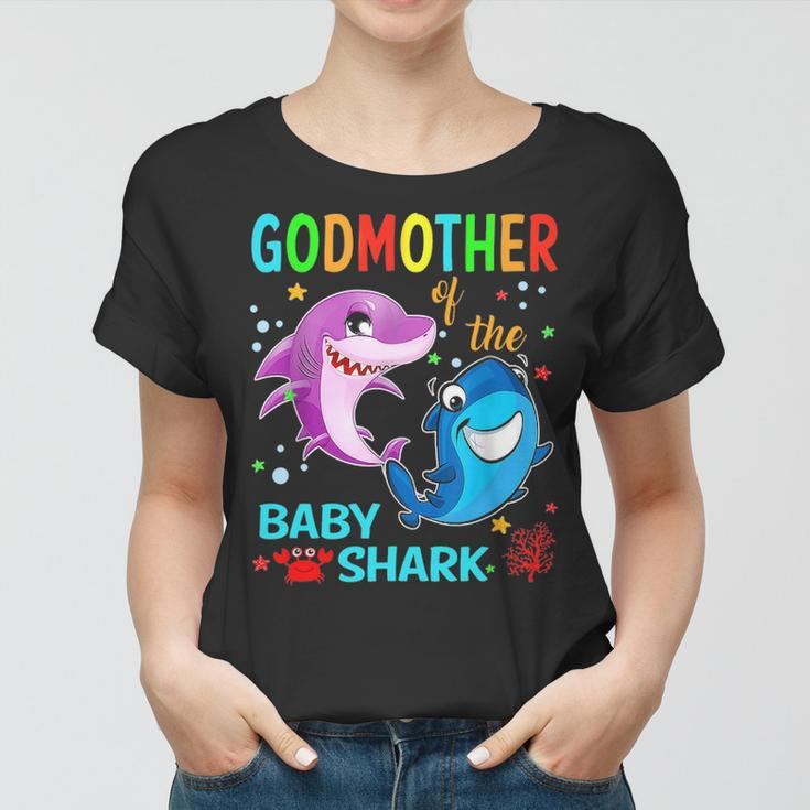 Godmother Of The Baby Shark Birthday Godmother Shark Women T-shirt