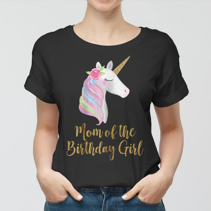 Gold Unicorn Mom Shirt Mom Of The Birthday Girl Women T-shirt