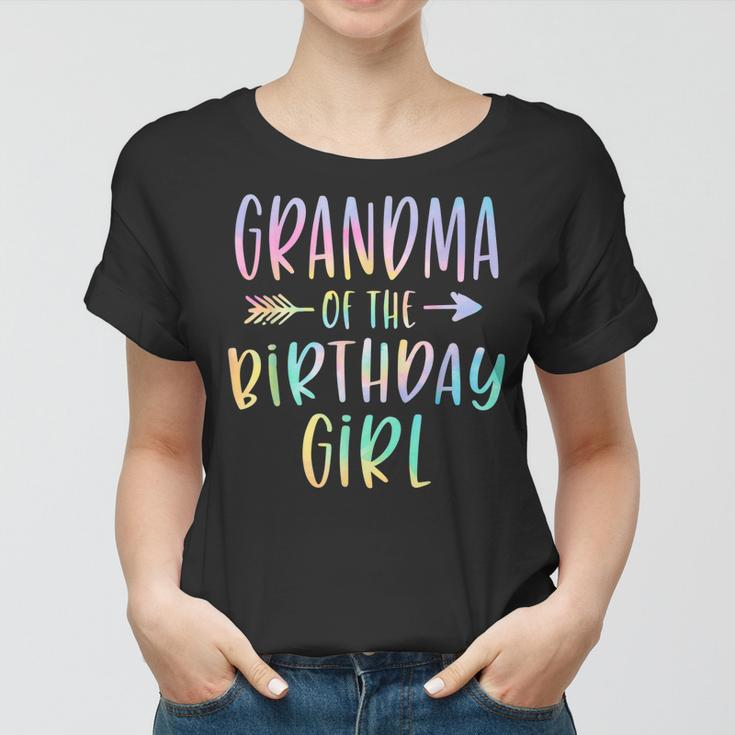 Grandma Of The Birthday Girl Tie Dye Colorful Bday Women T-shirt