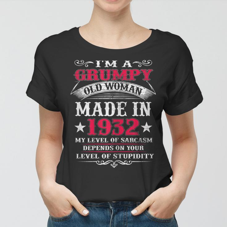 Grumpy Old Woman Made In 1932 Funny 90Th Birthday Gift For Womens Women T-shirt