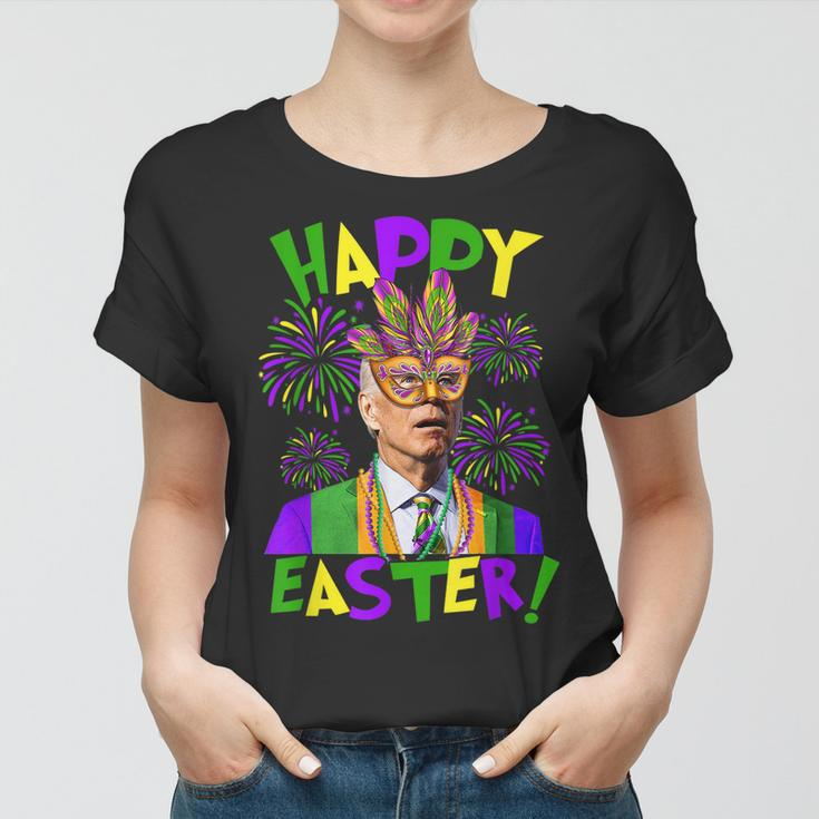 Happy Easter Confused Funny Joe Biden Mardi Flag Costume V2 Women T-shirt