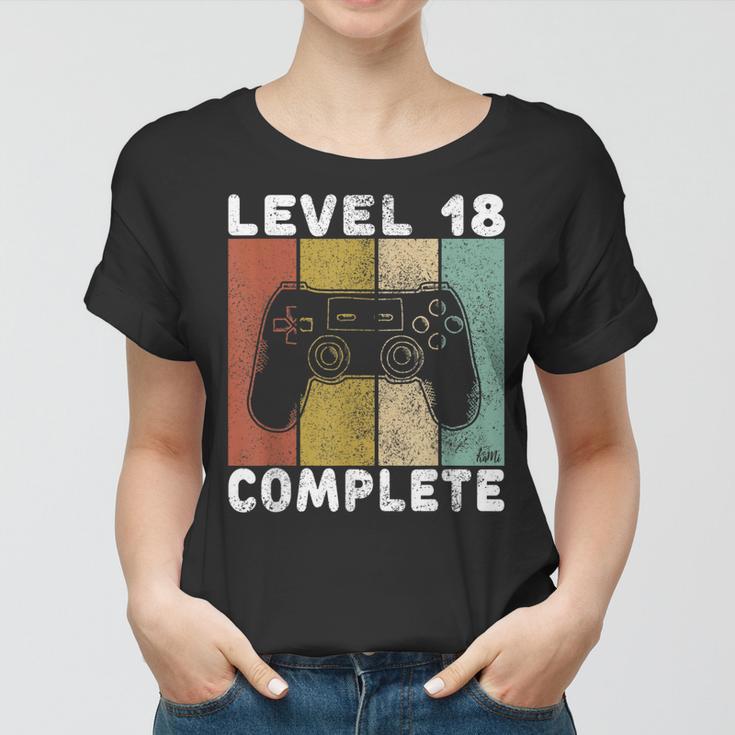 Herren 18 Geburtstag Jungen Gamer Level 18 Complete Frauen Tshirt