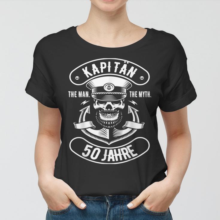 Herren 50 Geburtstag Mann Geschenk Lustig Captain Kapitän Frauen Tshirt