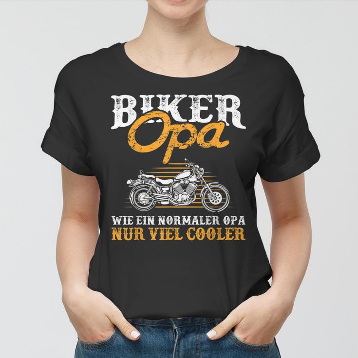 Herren Biker Opa Cooler Motorrad Fahrer Großvater Geschenk Frauen Tshirt