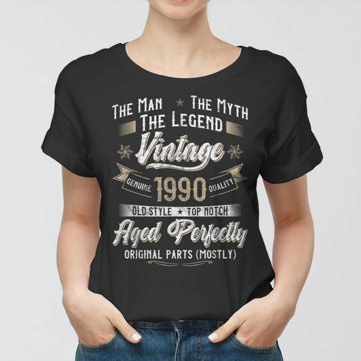 Herren Frauen Tshirt zum 33. Geburtstag, Vintage 1990, Mann Mythos Legende