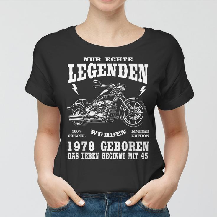 Herren Frauen Tshirt zum 45. Geburtstag, Biker-Motiv mit Chopper 1978