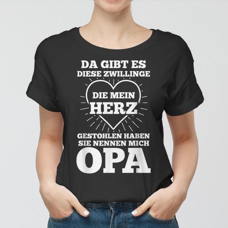 Herren Opa Zwilling Enkel Großvater Frauen Tshirt