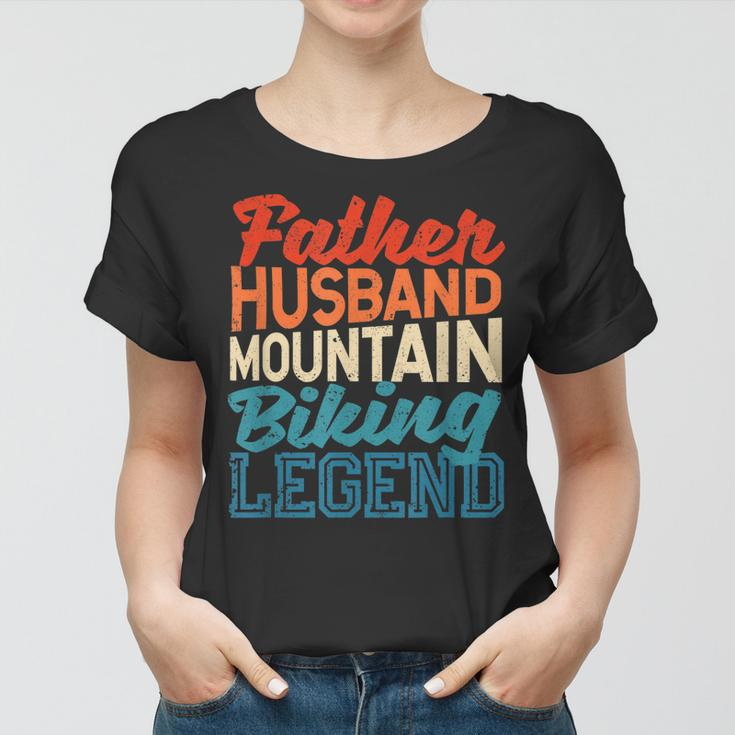 Herren Vater Ehemann Mountainbike Legende Vatertag Biker Frauen Tshirt