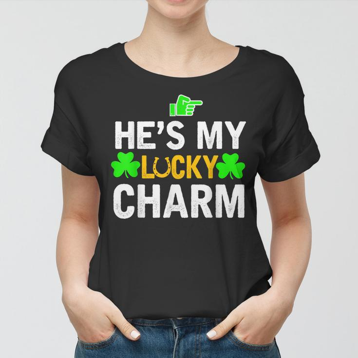 Hes My Lucky Charm Matching St Patricks Day Couple Gifts Women T-shirt