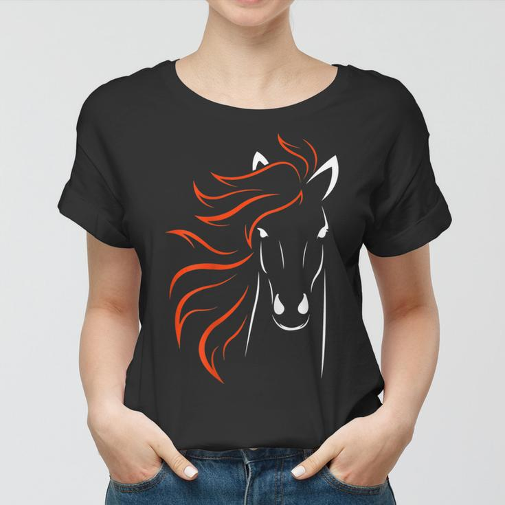 Horse Orange Blue Colorado Denver D Football Gifts Women T-shirt
