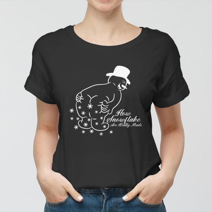 How Snowflakes Are Really Made Funny Snowman Shirt Funny Christmas V2 Women T-shirt