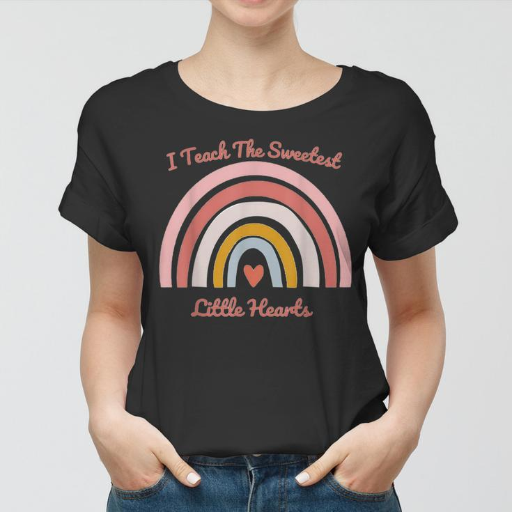 I Teach The Sweetest Little Hearts Rainbow Cute Couple Women T-shirt