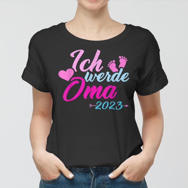 Ich Werde Oma 2023 Schwangerschaft Verkünden Frauen Tshirt