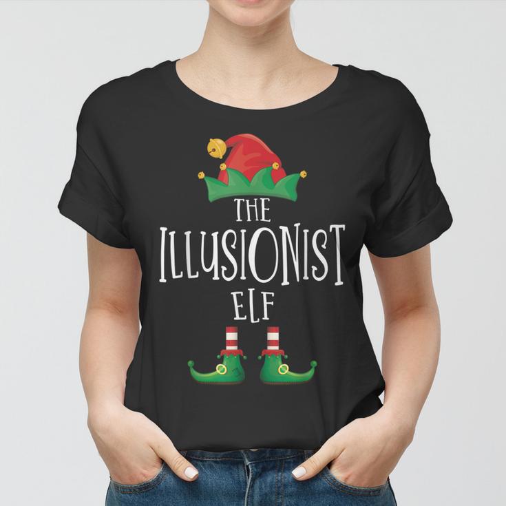 Illusionist Elf Familie Passender Pyjama Weihnachten Frauen Tshirt