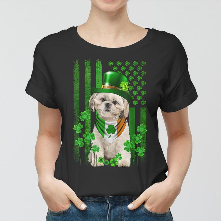 Irish Shih Tzu St Patricks Day Funny Leprechaun Shih Tzu Women T-shirt