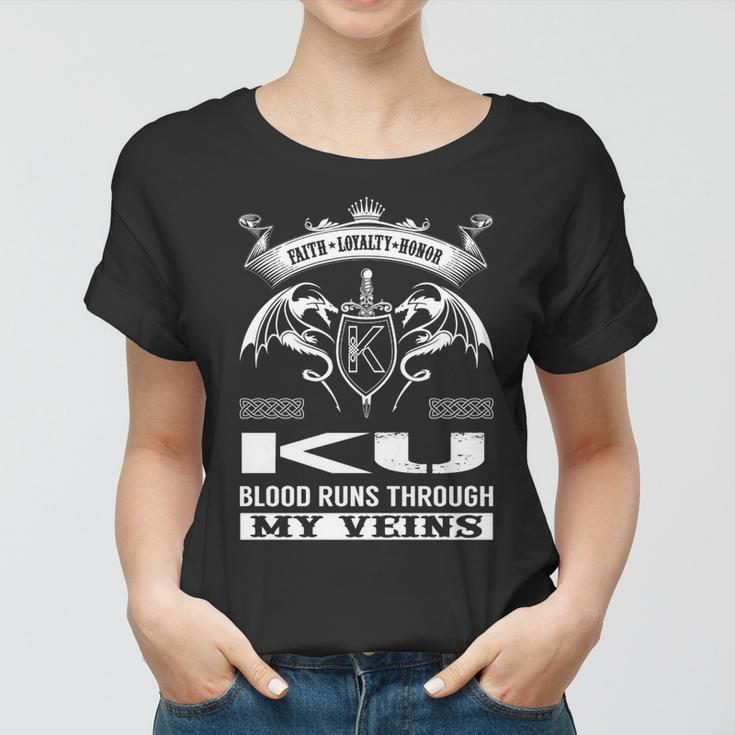 Ku Blood Runs Through My Veins Women T-shirt