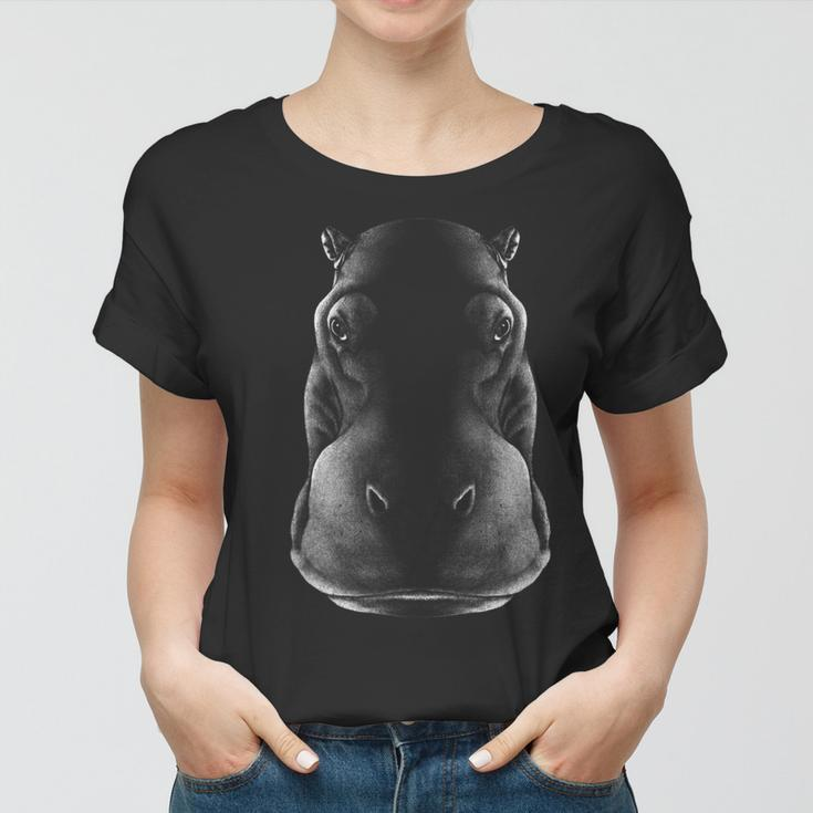 Künstler Tier Flußpferd Lustiges Hippo Nilpferd Frauen Tshirt