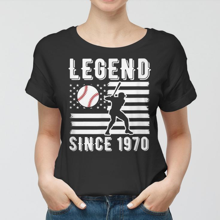 Legend Baseballspieler Seit 1970 Pitcher Strikeout Baseball Frauen Tshirt