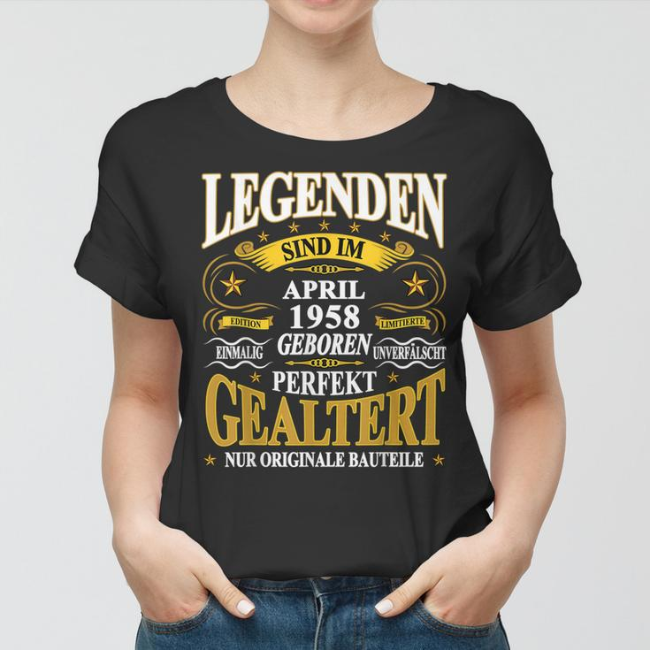 Legenden Sind Im April 1958 Geboren 65 Geburtstag Lustig V2 Frauen Tshirt