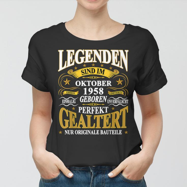 Legenden Sind Im Oktober 1958 Geboren 65 Geburtstag Lustig Frauen Tshirt