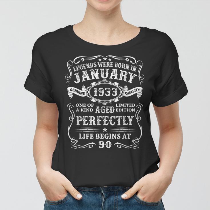 Legenden Wurden Im Januar 1933 Geschenk 90 Geburtstag Mann V6 Frauen Tshirt