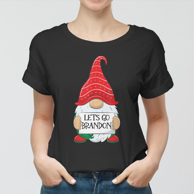 Lets Go Brandon Tee Funny Christmas Gnome Lets Go Brandon Tshirt Women T-shirt
