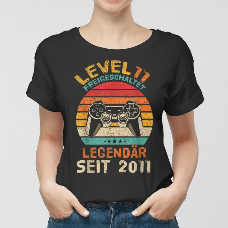 Level 11 Freigeschaltet 11 Geburtstag Gaming Gamer Frauen Tshirt