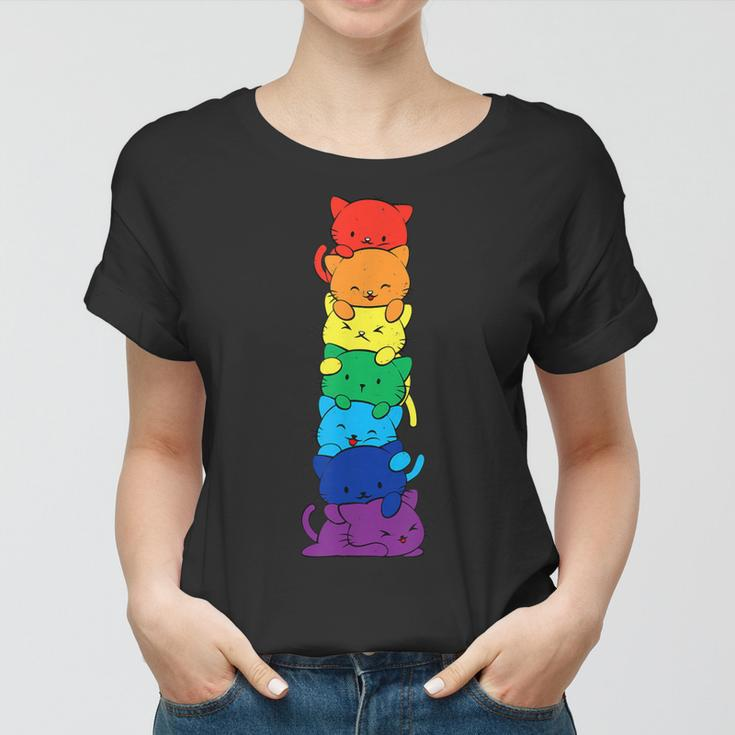 Lgbt Funny Cats Pile Gay Lesbian Pride Cat Lover Transgender Women T-shirt