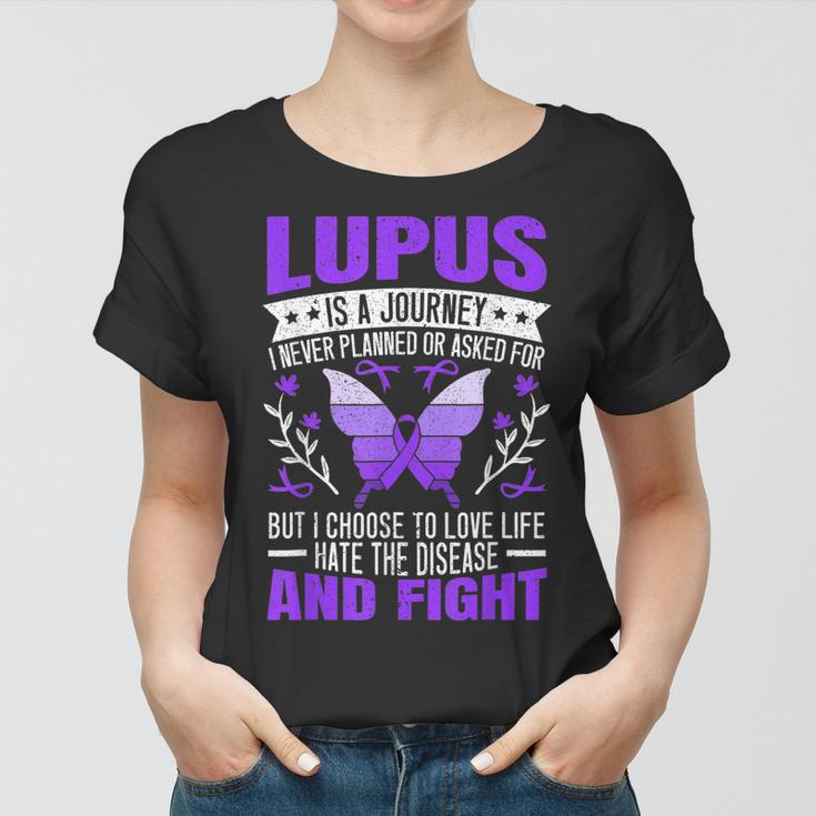 Lupus Awareness Butterfly Wear Purple Sle Autoimmune Disease Women T-shirt