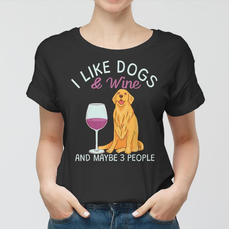 Lustig Ich Mag Hund Und Wein Frauen Tshirt