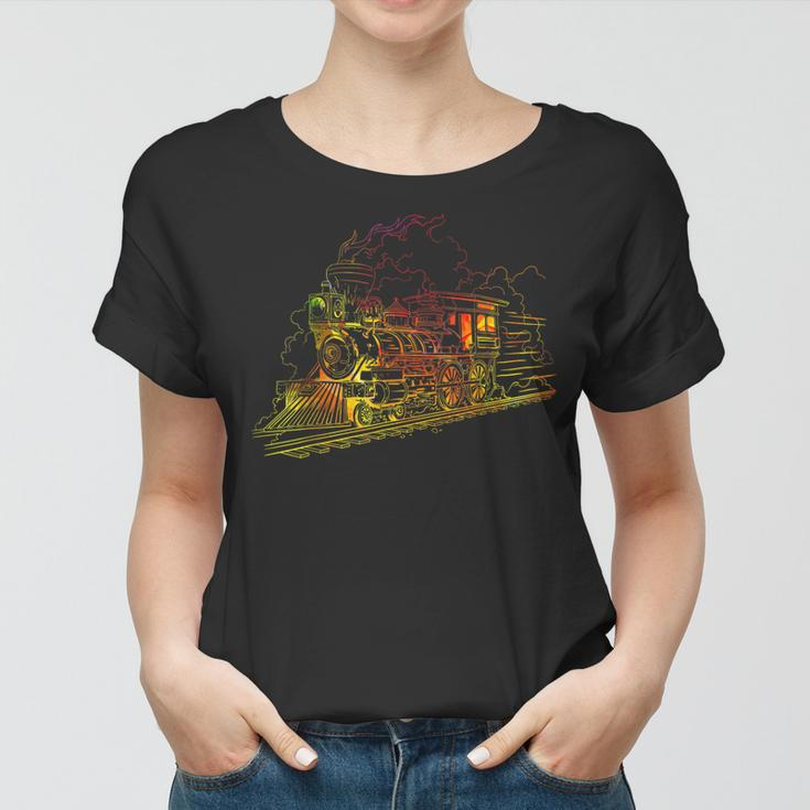 Lustige Zug-Eisenbahn-Lokomotive Women T-shirt