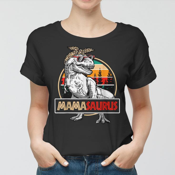 Mamasaurus Dinosaur Mom Vintage Leopard Bandana Mother Gift Women T-shirt