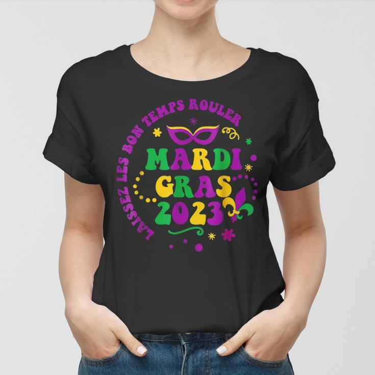 Mardi Gras 2023 Laissez Les Bons Retro Tuesday Fat Women T-shirt