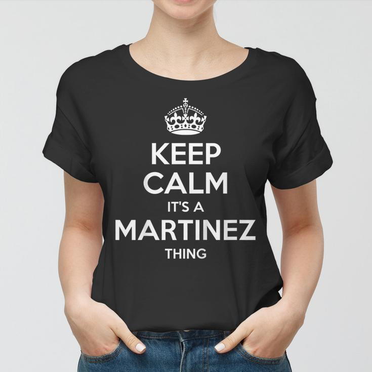Martinez Surname Funny Family Tree Birthday Reunion Gift Women T-shirt